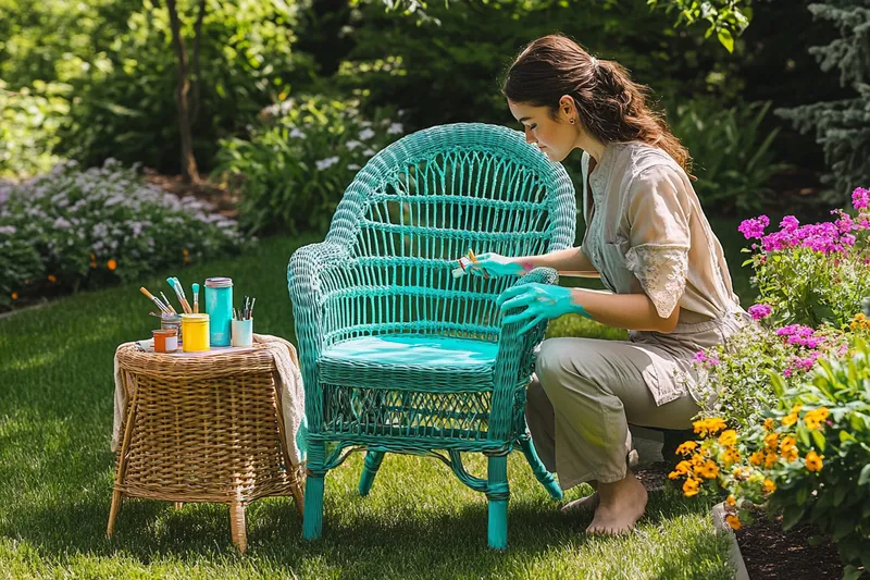 Como pintar muebles de mimbre y preparar el jardin para el verano